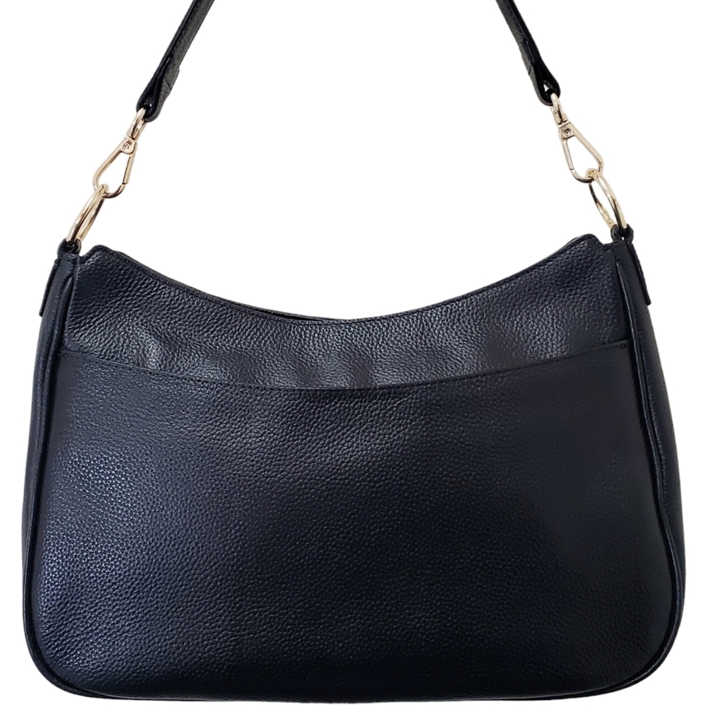 NORDSTROM Pebbled Leather Shoulder Bag in Black - Picture 2 of 2